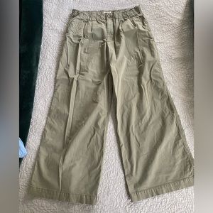 Loft army green wide leg pants